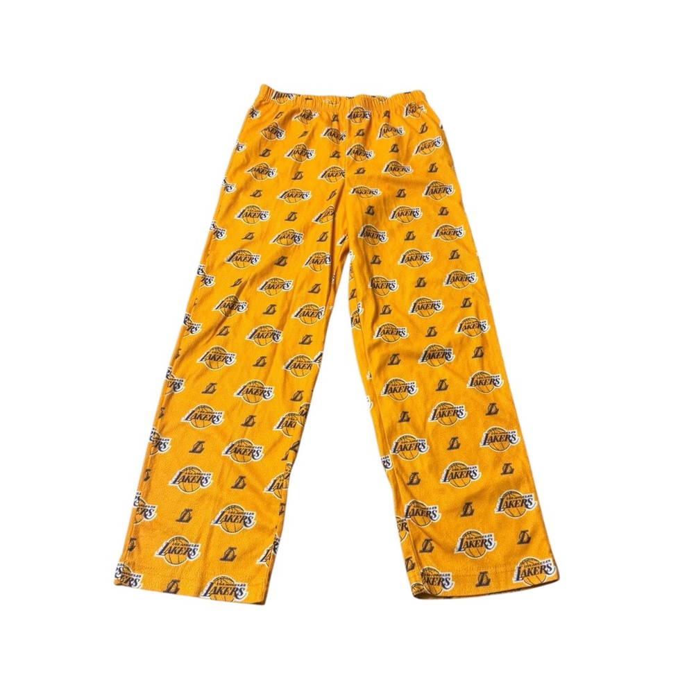NBA Los Angeles Lakers Gold Logo Kids Basketball Pajama Pants Size Medium 10 (M)